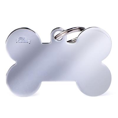 Medaglietta Basic Osso XL 4,8x3,1cm Ottone Cromato