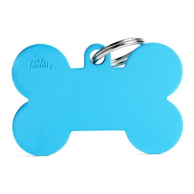 Medaglietta Basic Osso XL 4,8x3,1cm Alluminio Celeste