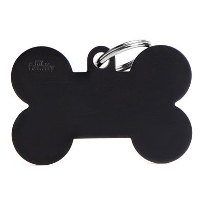 Medaglietta Basic Osso XL 4,8x3,1cm Alluminio Nero