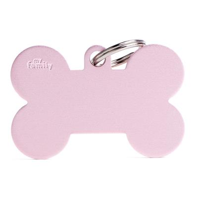 Medaglietta Basic Osso XL 4,8x3,1cm Alluminio Rosa