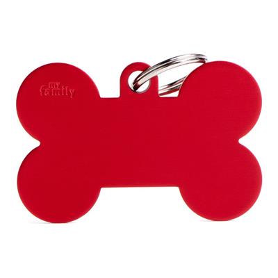 Medaglietta Basic Osso XL 4,8x3,1cm Alluminio Rosso