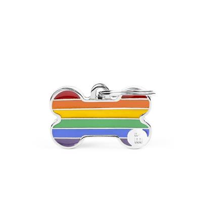 Medaglietta Rainbow Osso Piccolo 2,9x2,0 cm