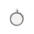 Medaglietta Shine Cerchio Bianco con Glitter 2,6x3,1 cm