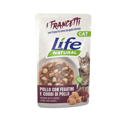 Life Cat Natural Trancetti Pollo con Fegatini e Cuori 55 g