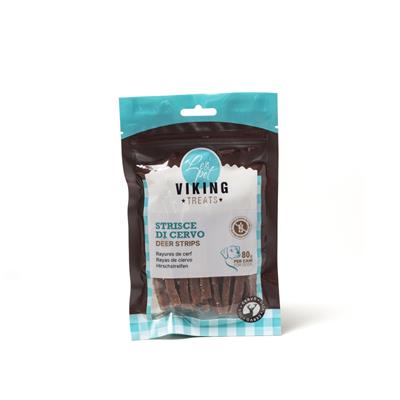 Viking Treats Snack Cane Strisce di Cervo 80 g