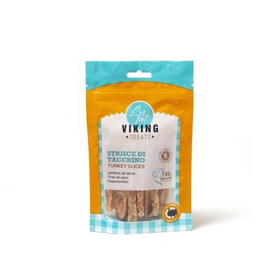 Viking Treats Snack Cane Strisce di Tacchino 80 g