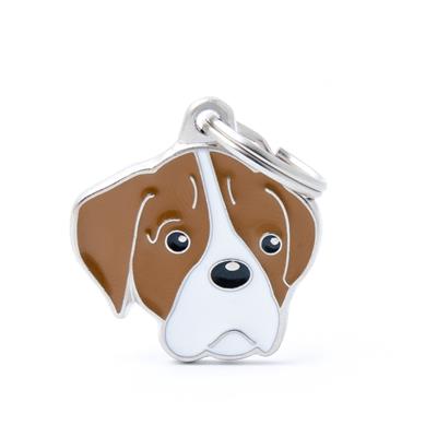 Medaglietta Friend Boxer Marrone e Bianco