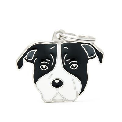 Medaglietta Friend Amstaff Bianco e Nero