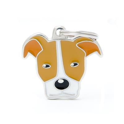 Medaglietta Friend American Pit Bull Bianco e Marrone