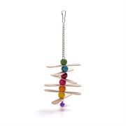 Gioco Oscillante con Perline in Legno e Campanella 9,5x24,5 cm