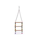 Scaletta a 3 Gradini con Perline in Legno e Campanelle 9,5x30 cm