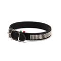 Collare in Camoscio con Strass Bianco 40x2,0 cm Nero
