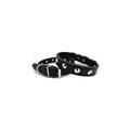 Collare Punk Ecopelle con Borchie 45-50x2,5 cm Nero